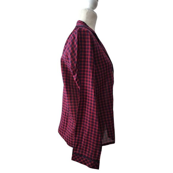 Madewell Women's Buffalo Plaid Long Sleeve Cotton Pajama Top Sz Medium - Picture 4 of 6